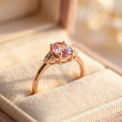 Elegant Rose Gold Oval Ring