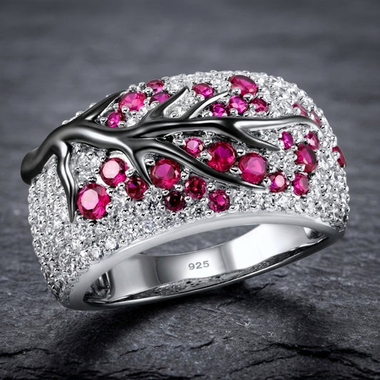 Elegant Ruby Blossom Ring 37490937