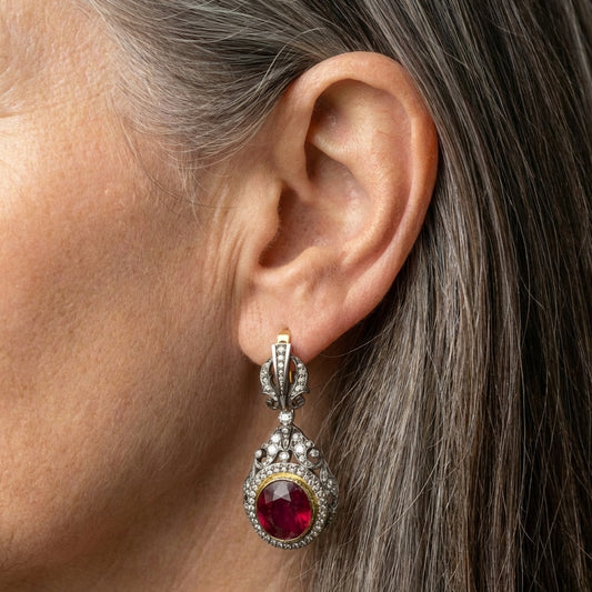 Elegant Ruby Dangle Earrings