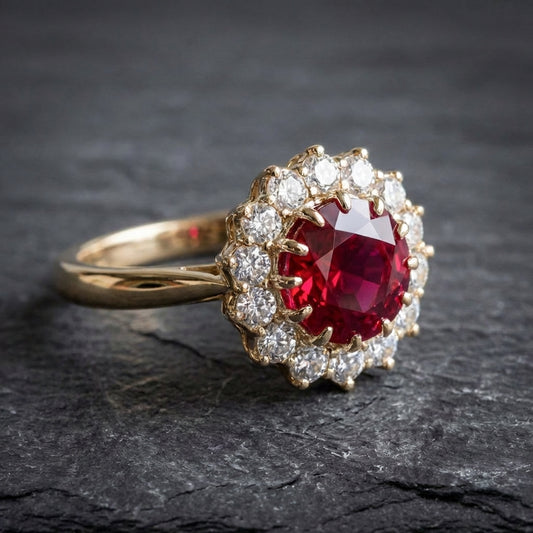 Elegant Ruby Diamond Ring 87287188