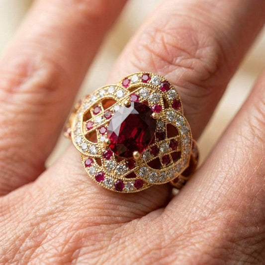Elegant Ruby Statement Ring