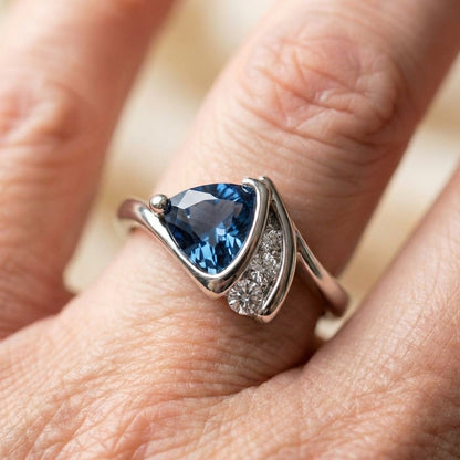 Elegant Sapphire Cubic Zirconia Ring