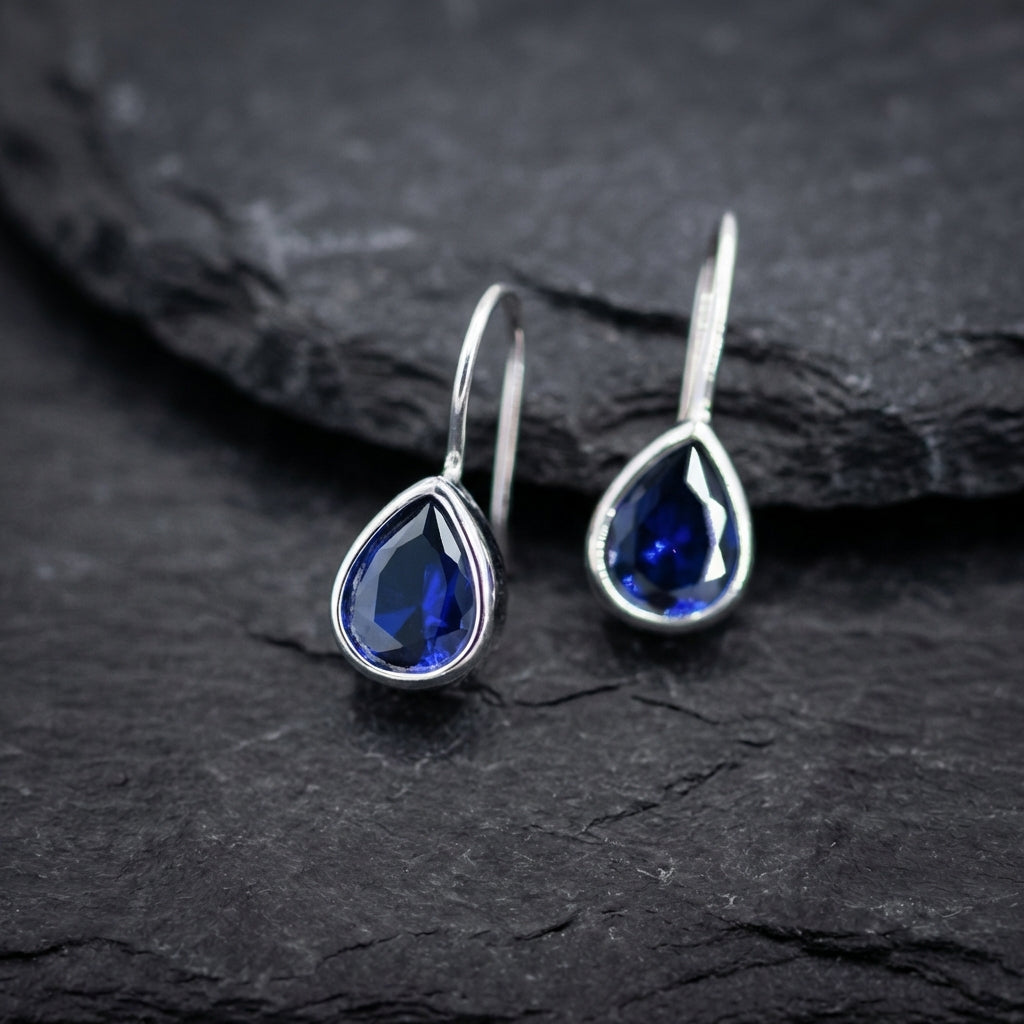 Elegant Sapphire Teardrop Earrings 47806892