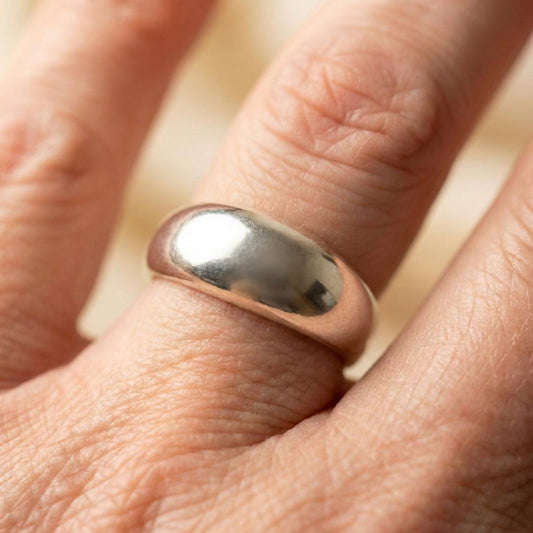 Elegant Silver Dome Ring