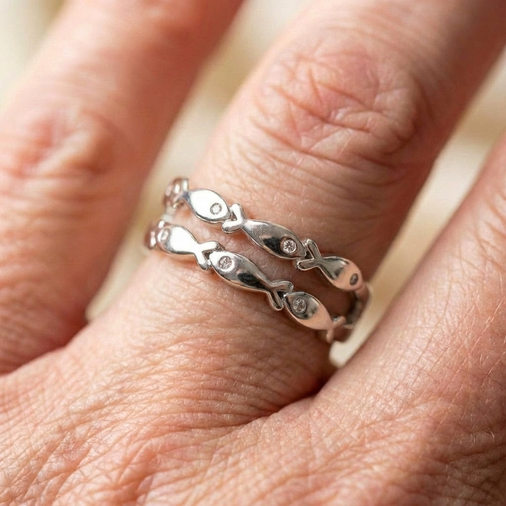 Elegant Silver Fish Ring