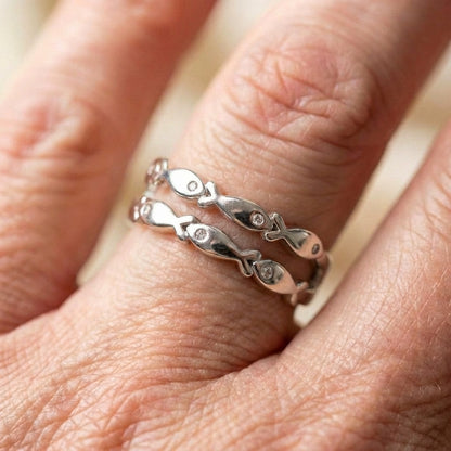 Elegant Silver Fish Ring