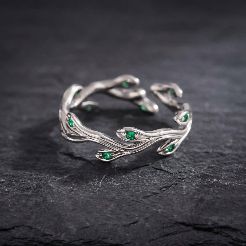 Elegant Silver Leaf Ring 63652886