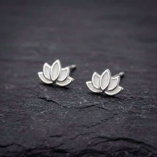 Elegant Silver Lotus Earrings 72312591