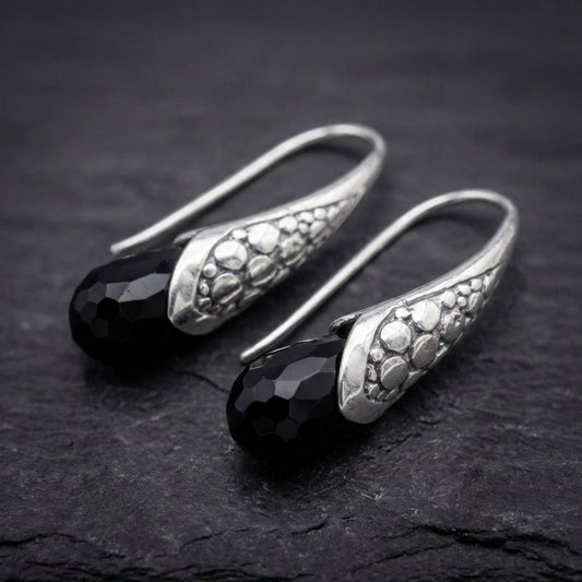Elegant Silver Onyx Earrings 12025415
