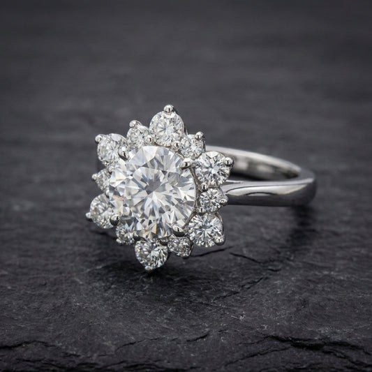 Elegant Snowflake Zircon Ring 13922117