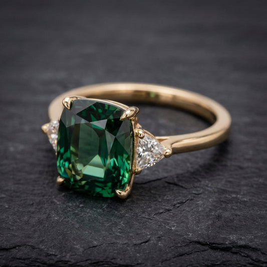 Elegant Square Emerald Ring