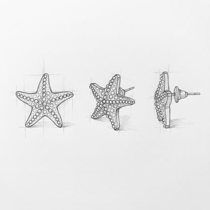 Elegant Starfish Pearl Earrings