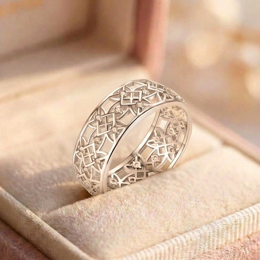 Elegant Starwoven Silver Ring