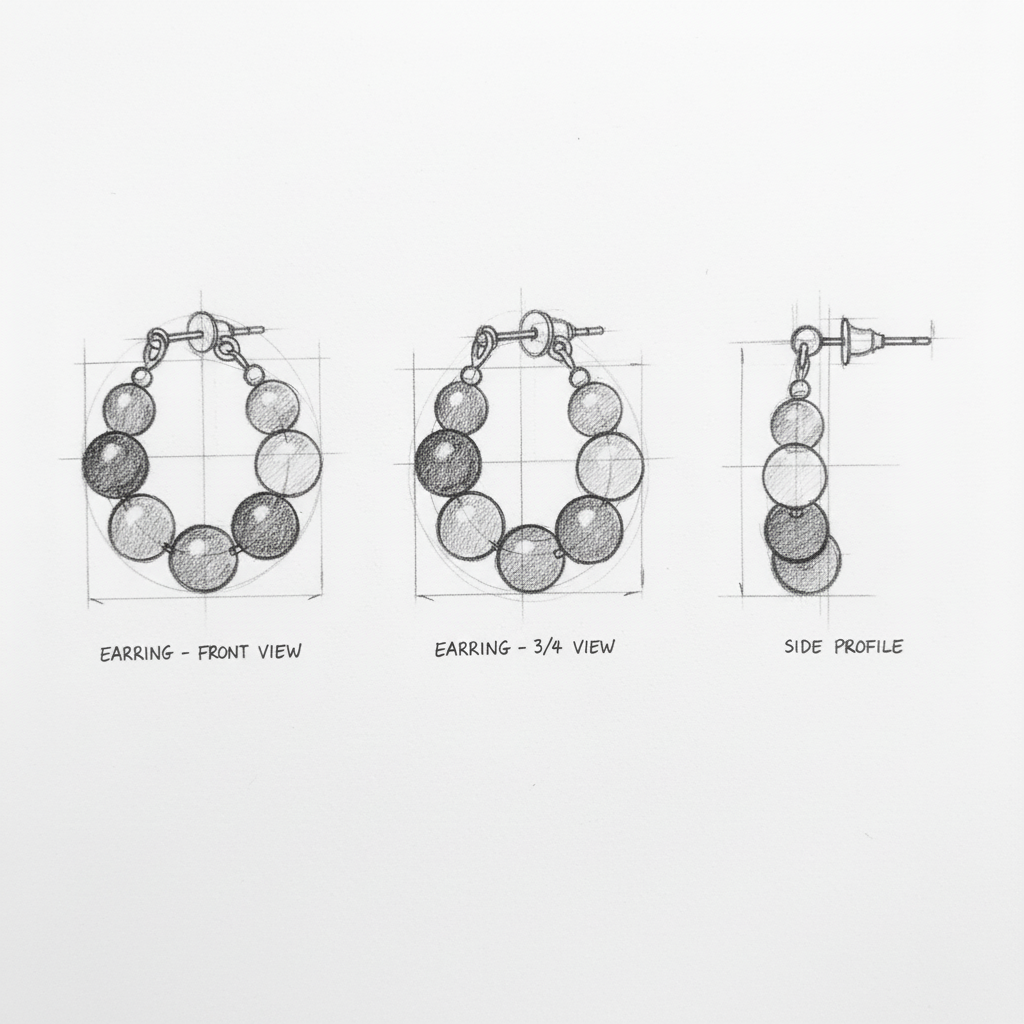 Elegant Stone Beaded Hoop Earrings