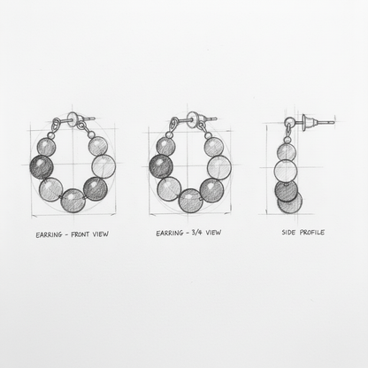 Elegant Stone Beaded Hoop Earrings