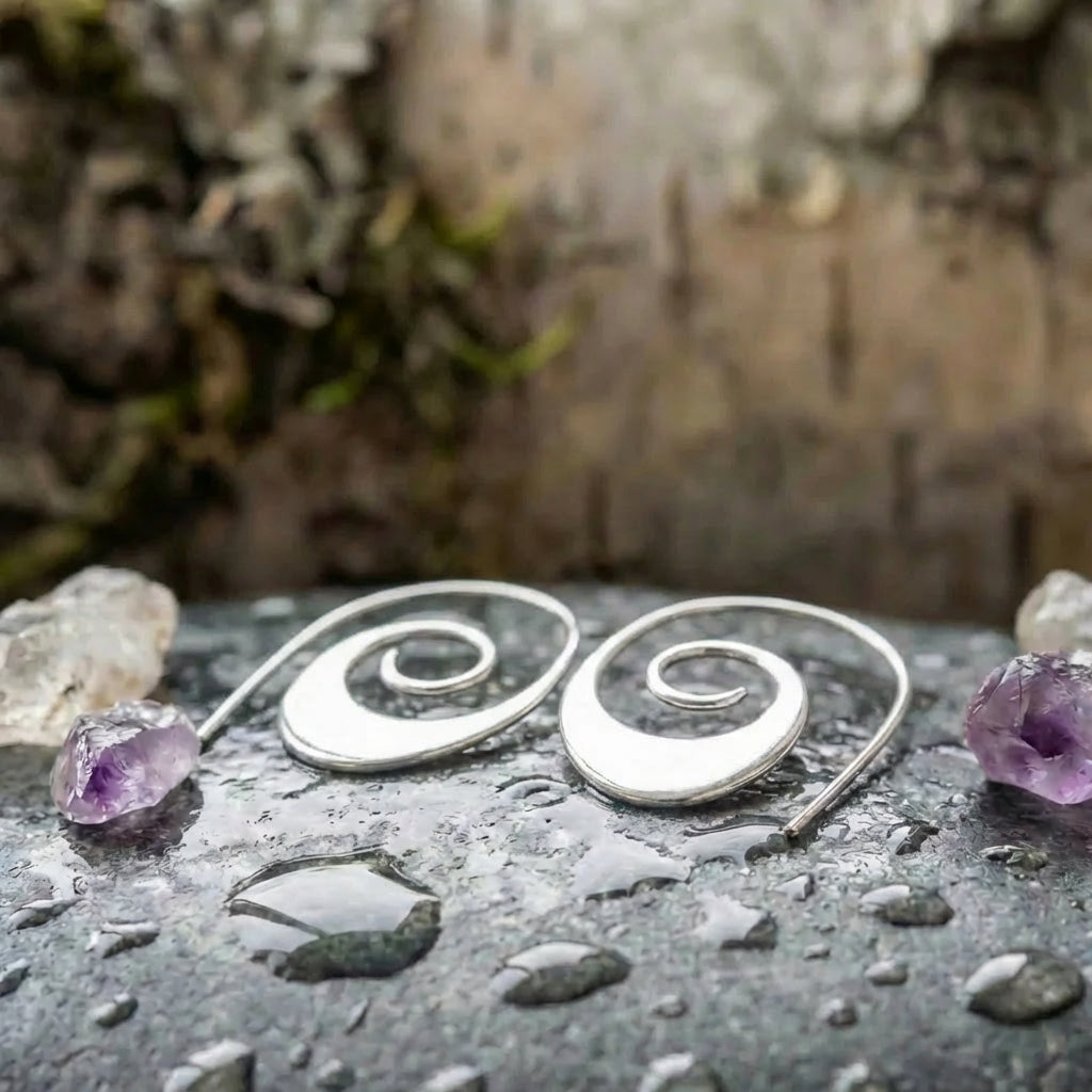 Elegant Swirlstream Silver Drops