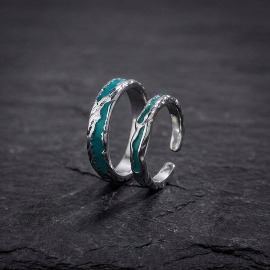Elegant Turquoise Couple Rings 42182245