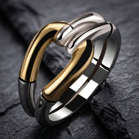 Elegant Two Tone Bamboo Ring 00881110