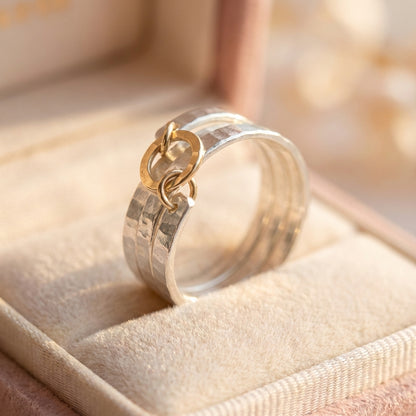 Elegant Two Tone Heart Ring