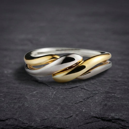Elegant Two Tone Twist Ring 04711403
