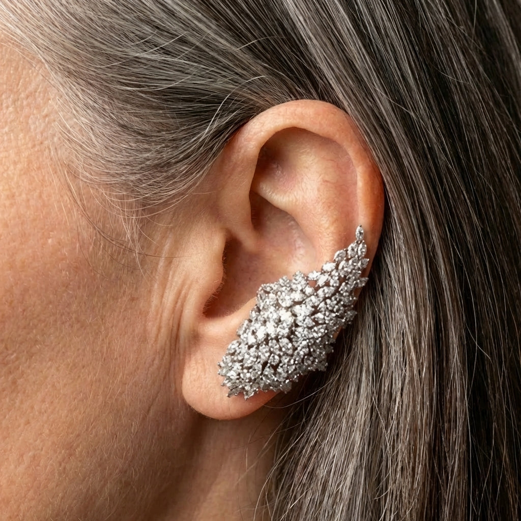 Elegant White Gold Ear Cuff