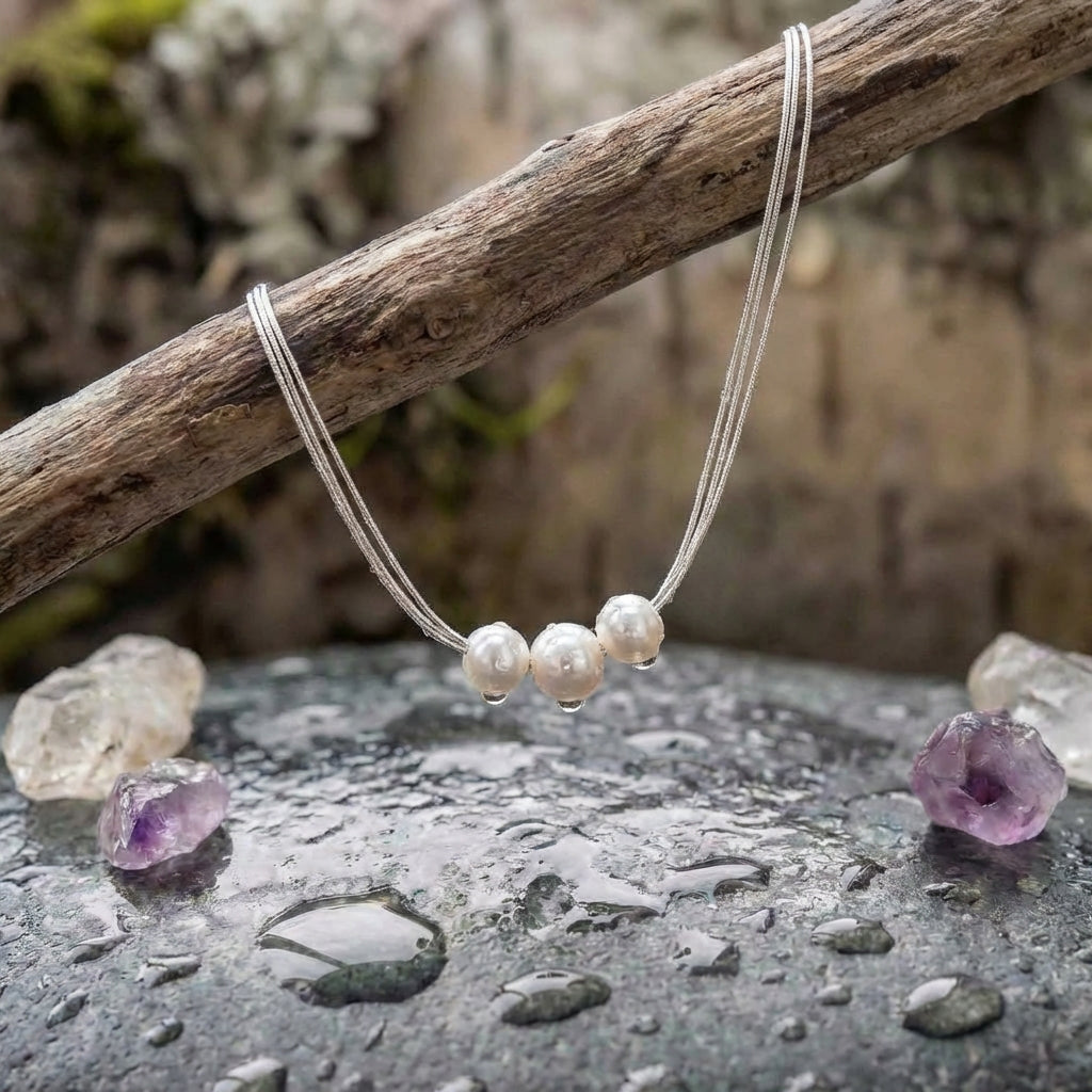 Elegant White Pearl Layered Necklace