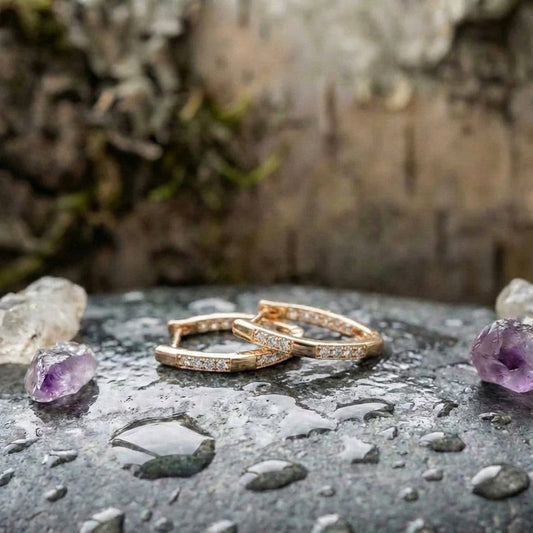 Elegant Zirconia Earrings In Gold