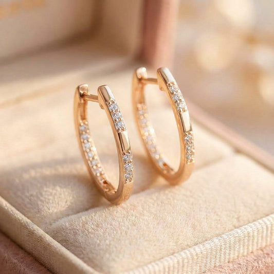 Elegant Zirconia Earrings In Gold