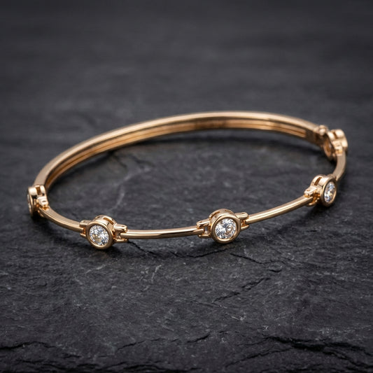 Elegant Bracelet With Zirconias In Gold