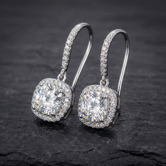 Exquisite Fashion White Zircon Dangle Earrings