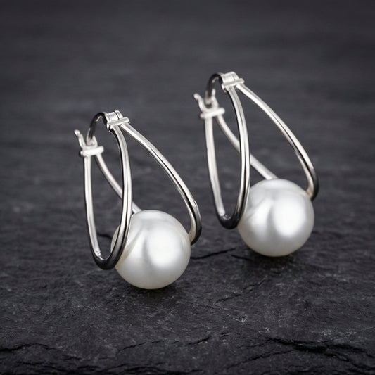 Exquisite Pearl Silver Earrings