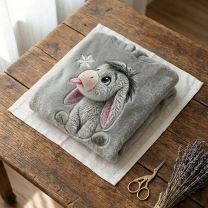 Fleece Hoodie With Playful Donkey Face