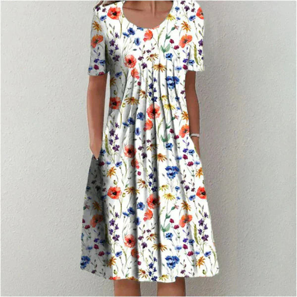 Floral Print Empire Waist Midi Dress