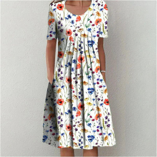 Floral Print Empire Waist Midi Dress