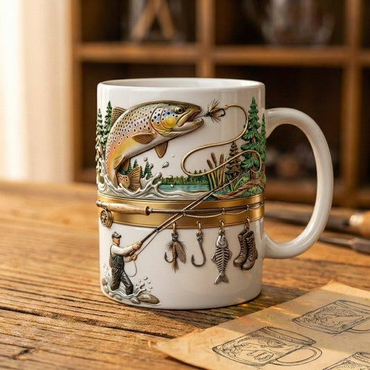 Fly Fishing Tackle Relief Mug