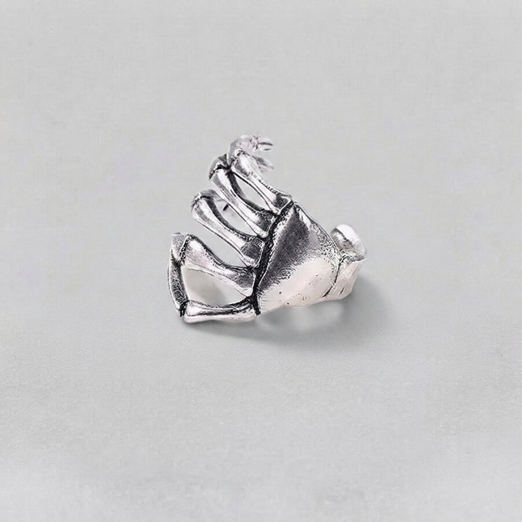 Skeleton Hand Clasp Ring