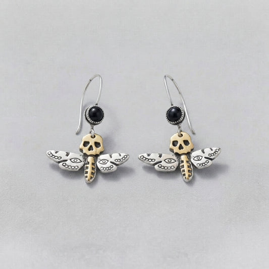 Death's Head Moth Drop Earrings