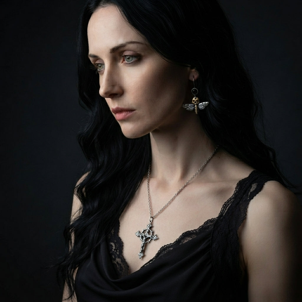 Death's Head Moth Drop Earrings