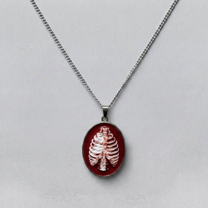 Anatomical Rib Cage Cameo Necklace