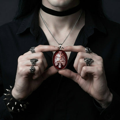Anatomical Rib Cage Cameo Necklace