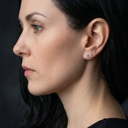 Spiderweb Coffin Stud Earrings
