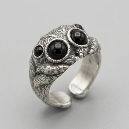 Onyx-Eyed Spider Ring
