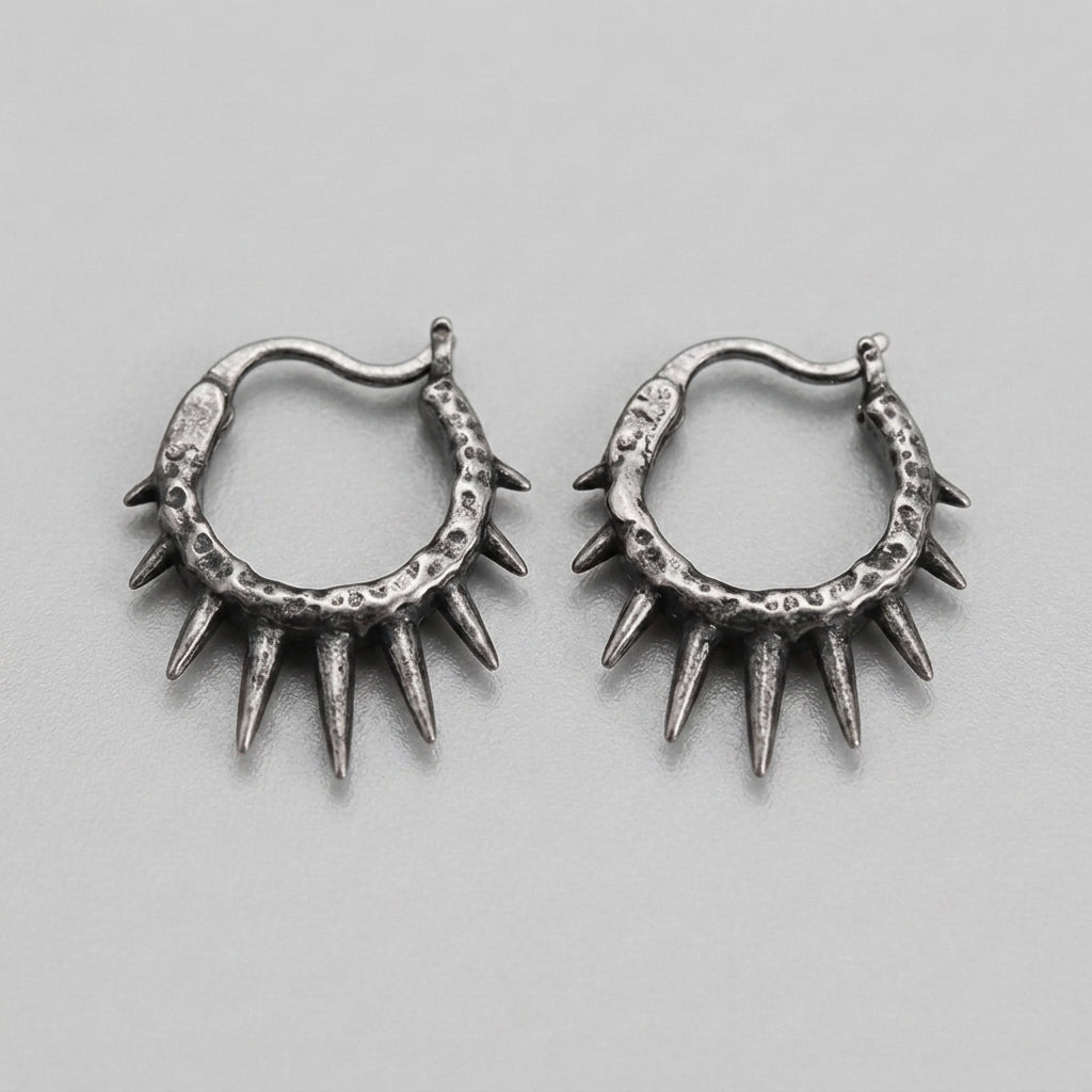 Sunburst Spike Hoop Earrings