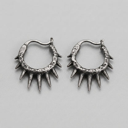 Sunburst Spike Hoop Earrings