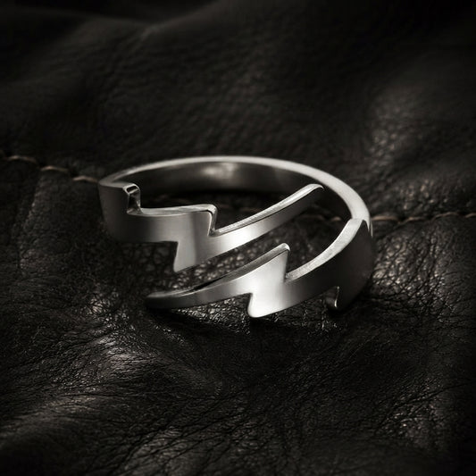 Double Lightning Bolt Open Band Ring