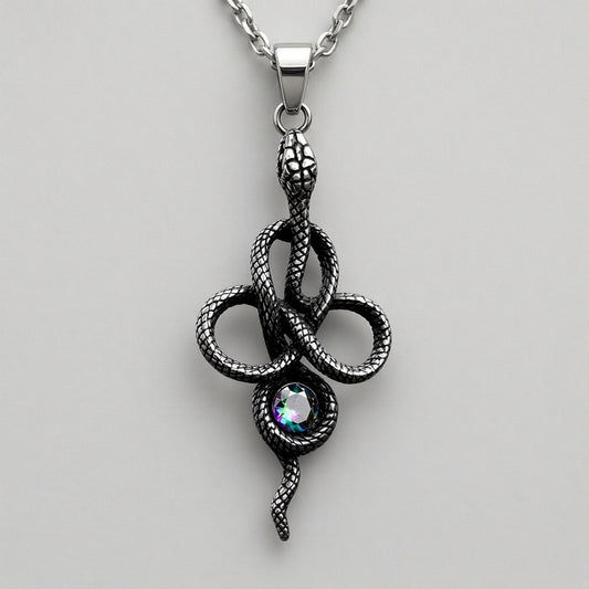 Serpent Knot Gem Necklace