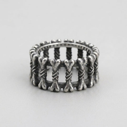 Crossed Bone Lace Wide Band
