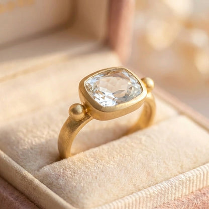 Minimalist Crystal Gold Ring
