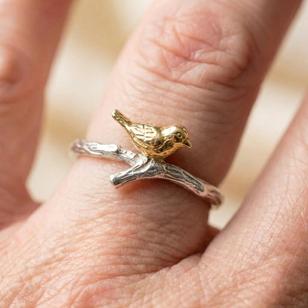 Golden Bird Branch Ring