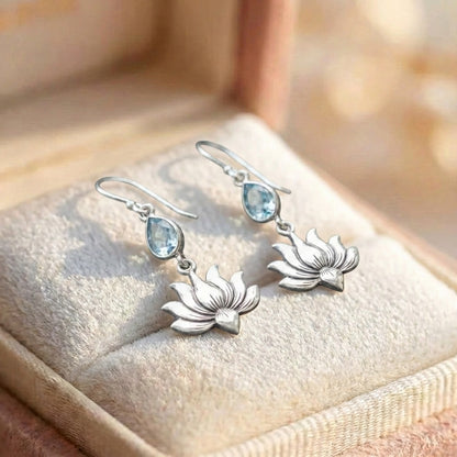 Vintage Lotus Dangle Earrings